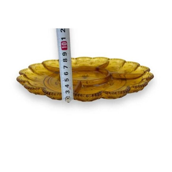 Brockway American Concord Amber Glass Serving Platter five sections and matching - Picture 6 of 10